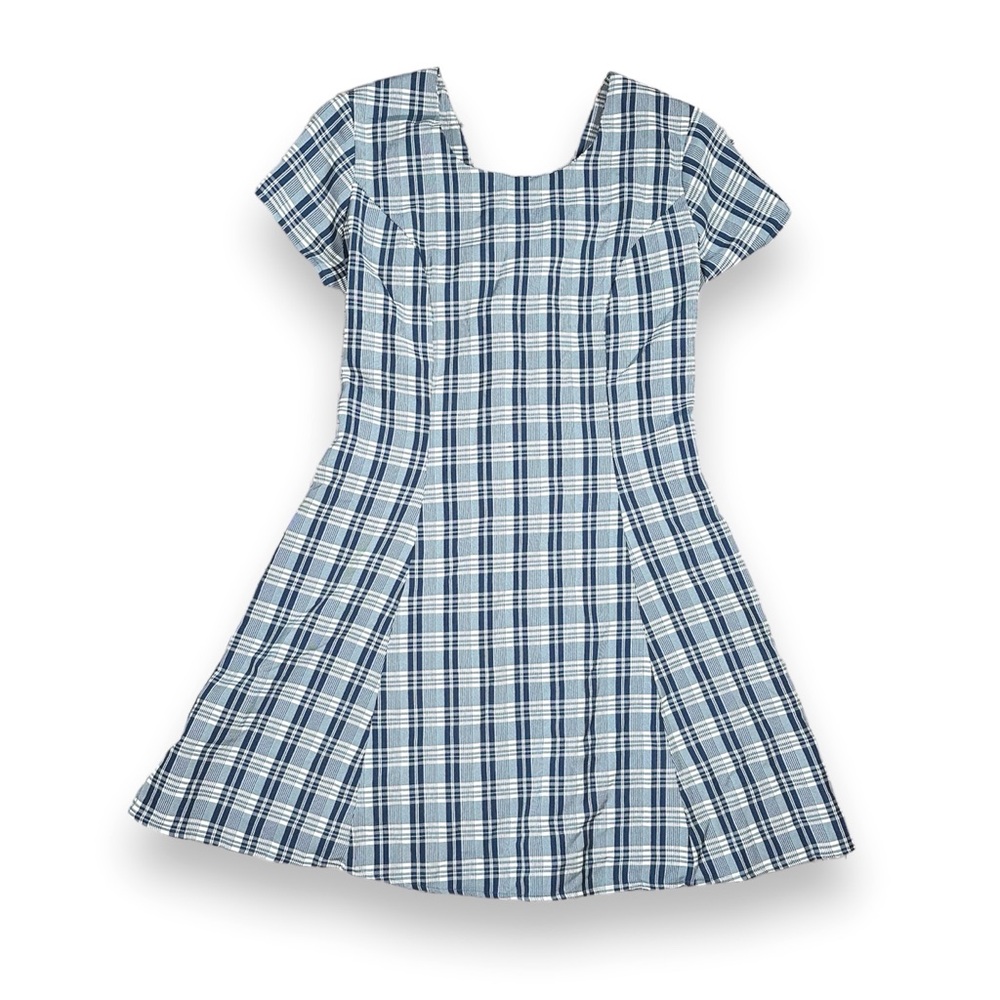 80’s No Boundaries Blue Plaid Dress